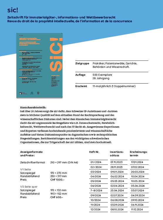 Mediadaten sic! 2024